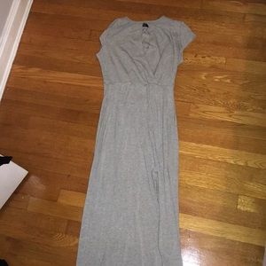 Gray Cutout Maxi Dress